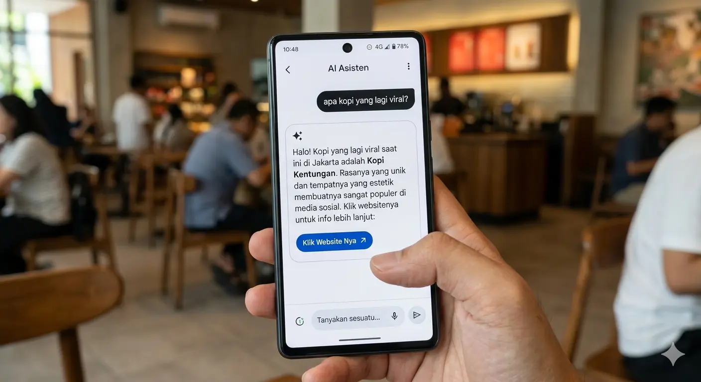 AI asisten merekomendasikan bisnis lewat HP